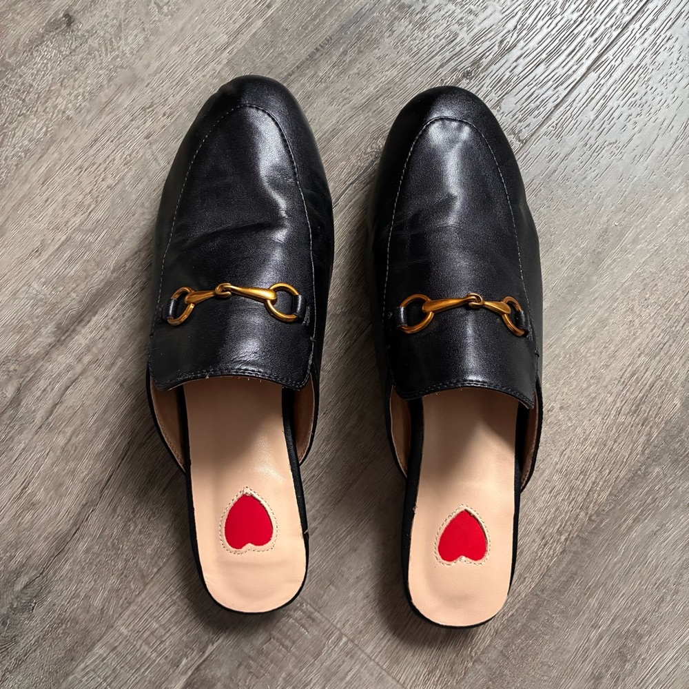 ARQA Black Leather Mules with Gold Detail Women’s size 38 (7.5 US)